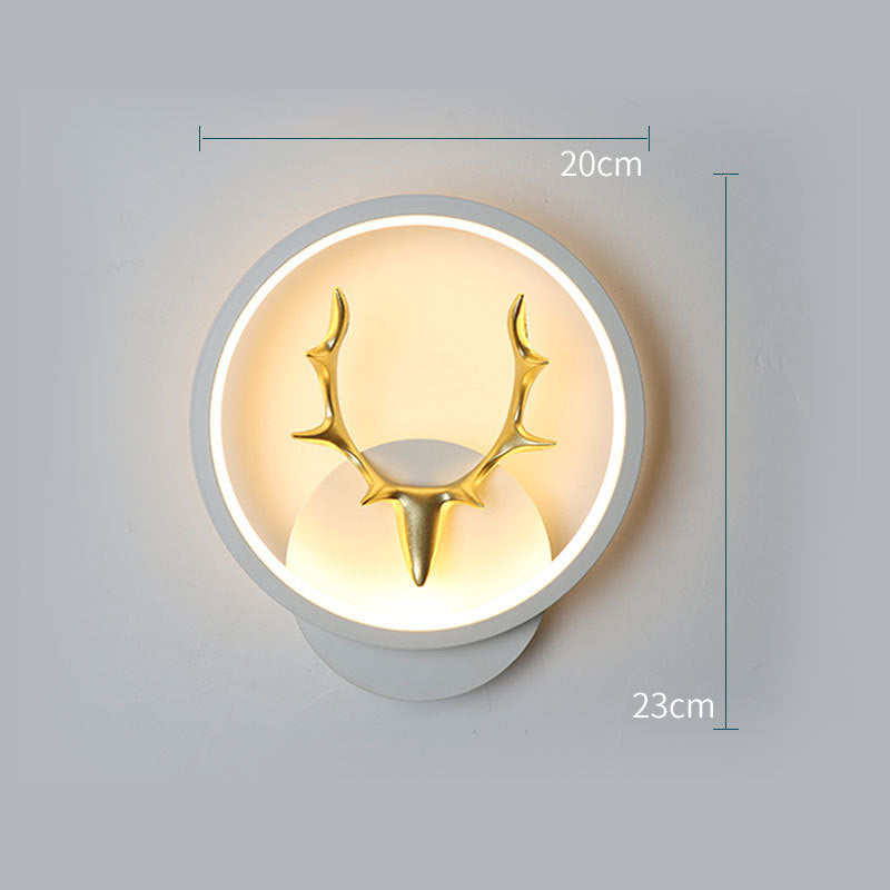 Art Deer Antler Wall Lamp Nordic Remote Control Dimmable Wall Lights