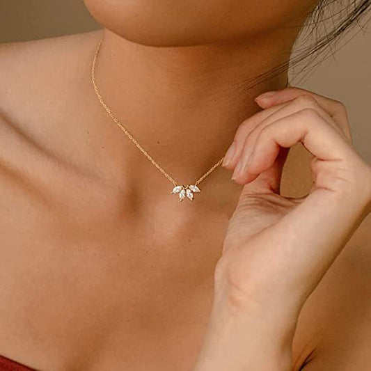 Fashion Jewelry Women's Personalized Fashion Leaf Shape Pendant Necklace