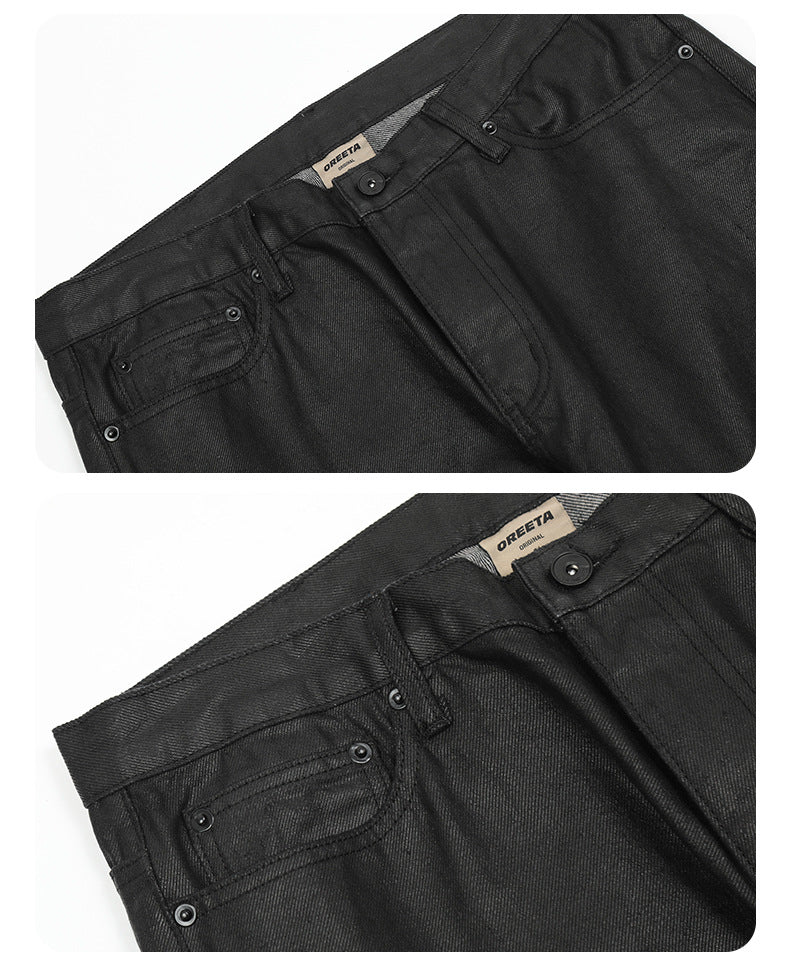Waterproof Tactical Pants Straight Black Washed Jeans