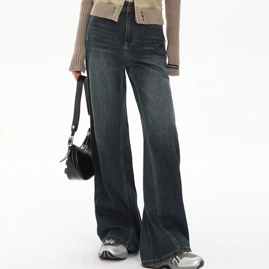 Women's American Retro High Street Loose Fitting Jeans